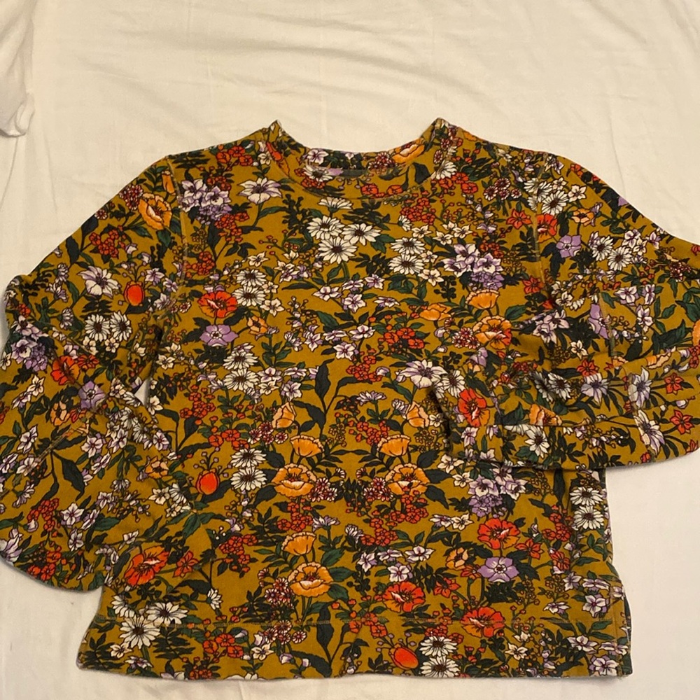 Anthropologie Medium Floral Pullover Sweatshirt